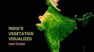 Vegetation Intensity of India from 2000 to 2020 [upl. by Esnahc840]