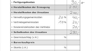 KLR  Kostenrechnung  Angebotskalkulation [upl. by Melborn806]