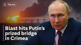 Ukraine War key Crimea bridge hit in serious setback to Putin and Russia [upl. by Ernesta]