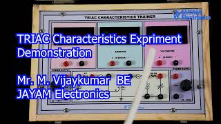 TRIAC Characteristics Trainer kit Manufacturers  Contact 9444001354  9677252848 [upl. by Gordan20]