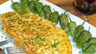 Tortilla de bacalao con pimientos de Padron  La Cocina de Loli Dominguez Loli Domínguez [upl. by Odrarebe]