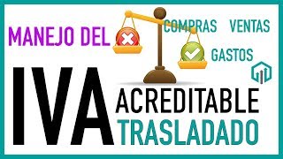 IVA Acreditable e IVA Trasladado 💲💲 Manejo del IVA en compras y gastos  Contabilidad Básica [upl. by Honniball]