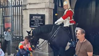 Another heart ❤️ warming moment kings guard moves his horse for blind and disabled people for photo [upl. by Elatsyrc]