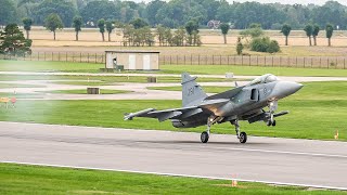 Flygvapnet 90år  Rote JAS 39 Gripen startar från Malmens flygplats 4k Video [upl. by Cuttler]