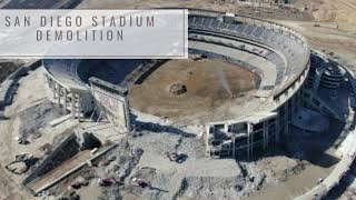 SDCCU QUALCOMM Jack Murphy Chargers SDSU Stadium demolition [upl. by Haliak204]