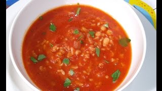 Quick Tomato and Rice Soup  One Pot Chef [upl. by Ardnajela]