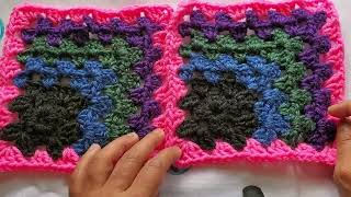 Mitered granny square crochet  Absolutely for beginners  Warning Very very slow tutorial [upl. by Anglim]