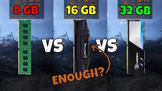 How much RAM do you need for gaming 8GB vs 16GB vs 32GB Analysis [upl. by Niwhsa181]