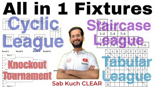 Fixtures  Knockout Fixture  Cyclic League  Staircase League  Tabular League  Tournament [upl. by Catherine]