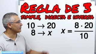 Regla de tres simple directa e inversa Proporcionalidad [upl. by Blynn]