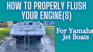 How To Properly Flush Yamaha Marine Engines Specifically Jet Propulsion Boats Yamaha 210 FSH Sport [upl. by Dlonyar86]