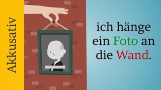 Deutsch lernen  Wechselpräpositionen  Positionsverben und Richtungsverben  Dativ und Akkusativ [upl. by Nnairb]