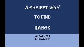 5 EASIEST WAY TO FIND RANGE [upl. by Barney]