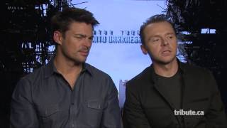 Karl Urban amp Simon Pegg  Star Trek Into Darkness Interview HD [upl. by Suinuj]