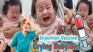 Injection Video For Little Baby Girl Cute Baby Pain Vaccination Injection Crying 😢 [upl. by Nikolas356]