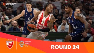 ZvezdaValencia  Round 24 Highlights  202324 Turkish Airlines EuroLeague [upl. by Cammy3]