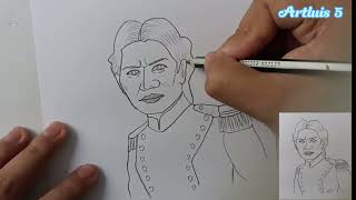 ¿Cómo dibujar a Juana Azurduy  FULL HD [upl. by Nnylyar]