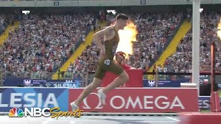 Jakob Ingebrigtsen on fire rips WORLD RECORD in 3000m at Diamond League Silesia  NBC Sports [upl. by Cormick]