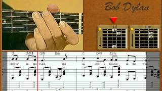 Blowing in the wind  guitar lesson  Bob Dylan [upl. by Dnomyaw]