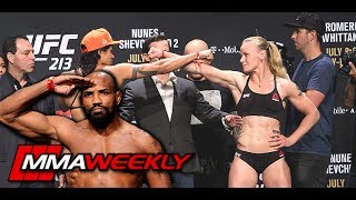 UFC 213 Weighin Nunes vs Shevchenko and Romero vs Whittaker Ceremonial [upl. by Fairlie714]