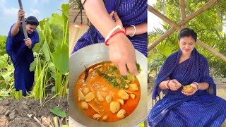 Village Style Traditional Kachur Recipe ॥cooking viral food [upl. by Dnalyar191]