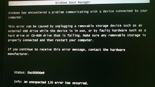 How to FIX error 0xc00000e9 unexpected IO error occured SOLVED [upl. by Slater782]