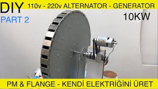 DÜŞÜK DEVİRDE YÜKSEK GÜÇ İSTEYENLER İÇİN ALTERNATÖR PROJESİ  10KW JENERATÖR YAPIMI  part2 [upl. by Nylaf]