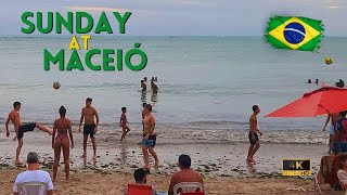 🇧🇷 Hectic Sunday on the beautiful beaches of Maceio Brazil  4k Walk [upl. by Enialem594]