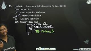 Inhibition of succinate dehydrogenase by malonate is the example of [upl. by Eedyak3]