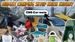 Budget Camping Setup in India in CNG CarScooter 🏕 [upl. by Moreen]