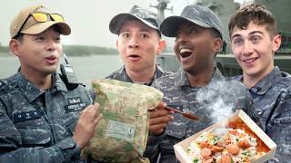 British Uni Students Try Korean Navy Rations for the First Time ON A WARSHIP [upl. by Aray]