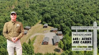 Private Pond amp Six Cabins on 645± Acres  Maine Real Estate [upl. by Shiverick266]