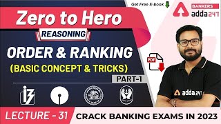 Order and Ranking Basic Concept amp Tricks P1  Reasoning  Adda247 Banking Classes  Lec 30 [upl. by Leira]