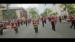 CASTLE HIGH SCHOOL BAND  HONOLULU FESTIVAL GRAND PARADE 2024 [upl. by Soalokcin]