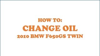 DYI oil change BMW 2010 F650GS twin cylinder [upl. by Nahamas457]