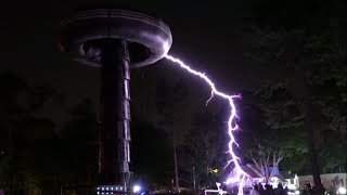 3 Million Volt Test at Teslas Wardenclyffe Tower [upl. by Ecinnahs716]