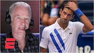 John McEnroe reacts to Novak Djokovic default  2020 US Open [upl. by Peery115]