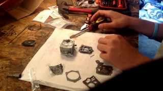 Homelite XL 12 SDC carburetor rebuild k10SDC [upl. by Yecad]