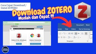 Cara Cepat Download ZOTERO dan Instal Zotero di Microsoft Word [upl. by Noyad154]