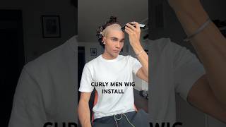 MEN WIG INSTALL TUTORIAL 😱 wigs hairstyles curlyhair menwig lacefront [upl. by Solenne50]