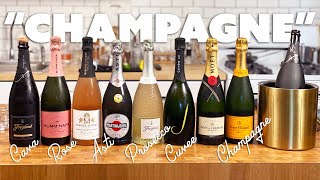 Best quotChampagnequot Tasting  Cava Cuvee Rose Asti Prosecco [upl. by Montana320]