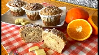 MUFFIN ARANCIA E CANNELLA CON CUORE AL CIOCCOLATO BIANCO [upl. by Enovaj]