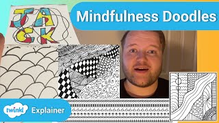 Mindfulness Doodling Tutorial for Kids  Doodle Art Ideas [upl. by Idid]