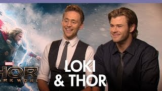 Hiddleston amp Hemsworth on reuniting Thor and Loki in Thor The Dark World [upl. by Nirej965]