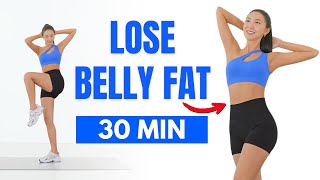 Get rid of BELLY FAT in 1 Week 🔥 30 Min Standing Workout  No Jumping No Squat No Lunge [upl. by Nalced505]