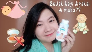 Bedak Bayi dipakai ke Muka Aman Gak  Review  Uji Ketahanan [upl. by Atipul]