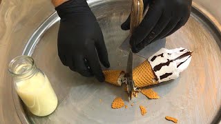 Cornetto Ice Cream Rolls  how to make Cornetto King Cone Vanilla to delicious Ice Cream Rolls ASMR [upl. by Kalb402]