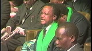 Chiluba praying during funeral of the Zambia National team in 1993 [upl. by Abercromby]