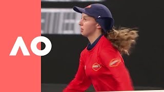 Ballkid bounces back from Kanepi forehand 1R  Australian Open 2019 [upl. by Oirramaj235]