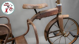 Epic Vintage Tricycle Restoration Reviving the Most Extremely Rusty Tandem Trike [upl. by Saxon]